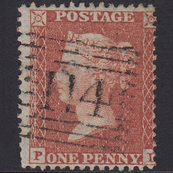 GB QV 1855 1d Red-Brown Plate 11 SGC6(1) PL GU Dundee 114