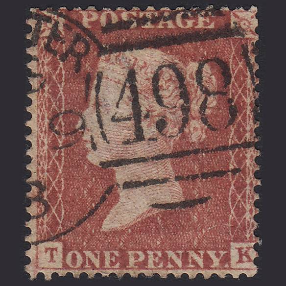 GB QV 1857 1d Rose-red (Plate 45) SG36-C11 TK FU Manchester 498 Spoon