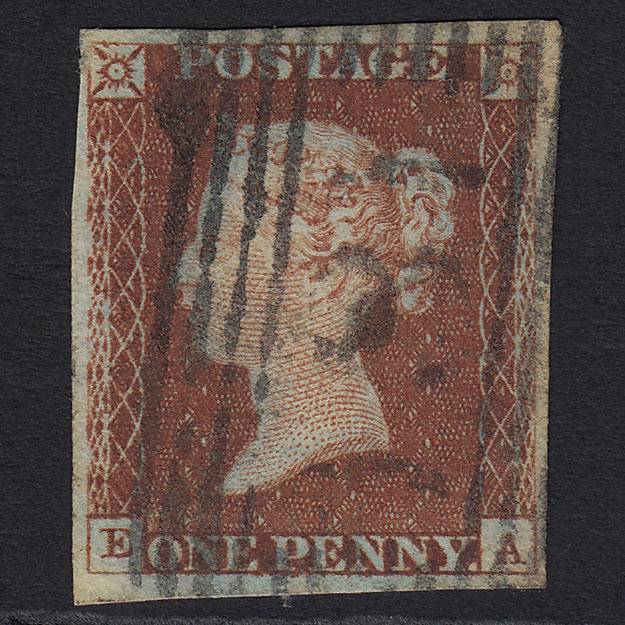 GB QV 1841 1d Red-brown (Plate 47) (SG8) 'EA' FU Edinburgh (131) 4 Margins