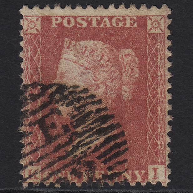 GB QV 1857 1d Rose-red (Plate 34) SG40-C10(1) KI GU in London