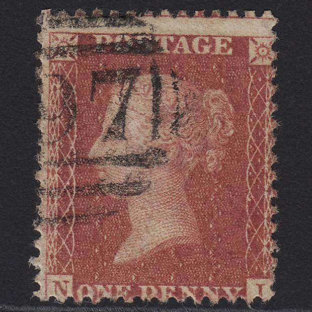 GB QV 1857 1d Rose-red (Plate 67) SG40-C10(1) NI GU