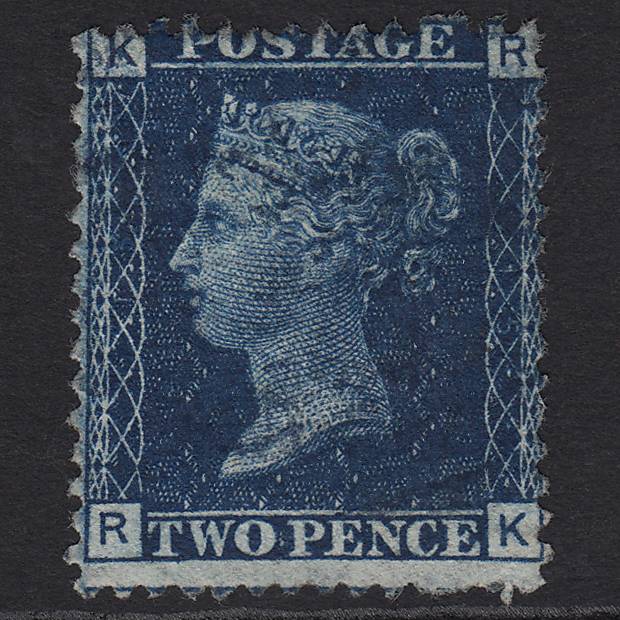 GB QV 1869 2d Deep Blue (Plate 15) SG47-G3 RK FU V Light Blue Cancellation
