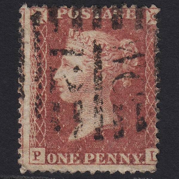 GB QV 1857 1d Rose-red (Plate 59) SG40-C10(1) PL GU London D&S WC12 Misperf