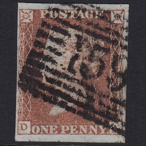 GB QV 1841 1d Red-brown (Plate 100) SG8-B1(1) DA GU 4 Margins Glasgow 159