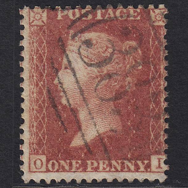 GB QV 1857 1d Rose-red (Plate 59) SG40-C10(1) OI FU Hull 383 Misperf