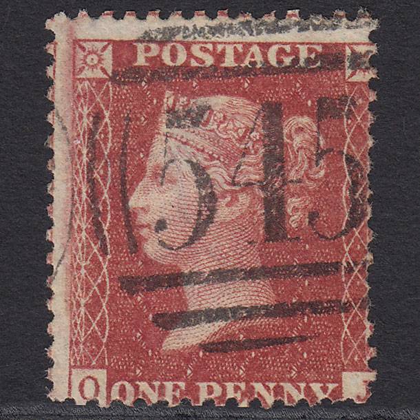 GB QV 1857 1d Rose-red (Plate 59) SG40-C10(1) OJ FU Newcastle 545 Large Misperf