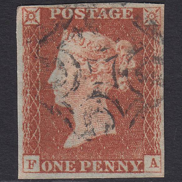 GB QV 1841 1d (Plate 19) SG8-B1(1) Ivory Head FA FU 4 Margins Blue-black MX
