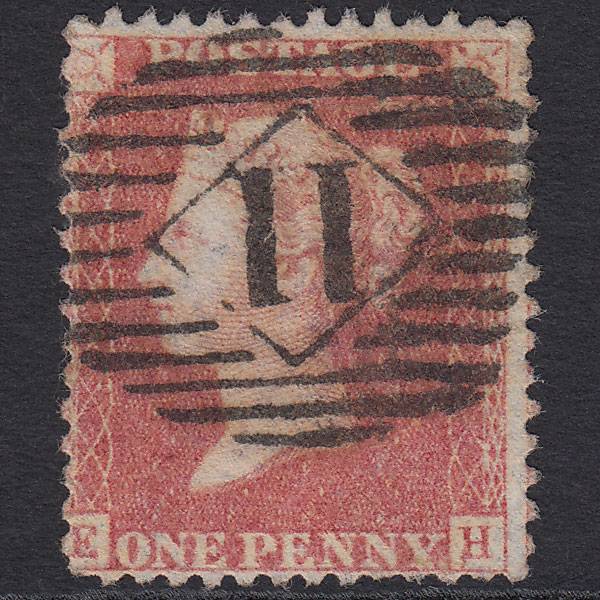 GB QV 1857 1d (Plate 43) SG40-C10(1) Constant Variety EH GU London IS 11