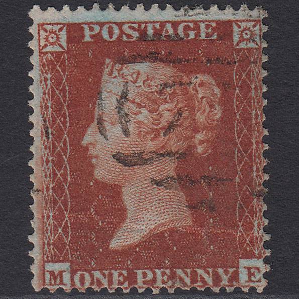GB QV 1854 1d Red-brown (Plate 197) SG17-C1(1) ME GU Light Cancel