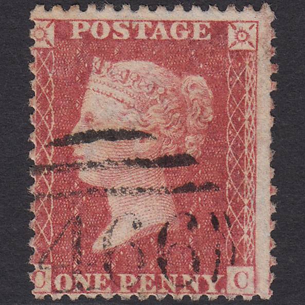 GB QV 1857 1d Rose-red (Plate 43) SG40-C10(1) CC FU Liverpool 466 Misperf