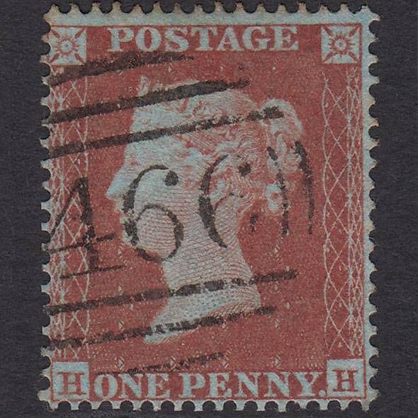GB QV 1854 1d (Plate 180) SG17-C1(1) HH GU Liverpool 466 Well Centred