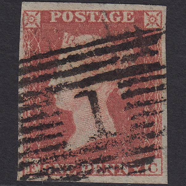 GB QV 1841 1d Red-brown (Plate 157) SG8-B2(1) FC FU 4 Margins Aberdeen 1