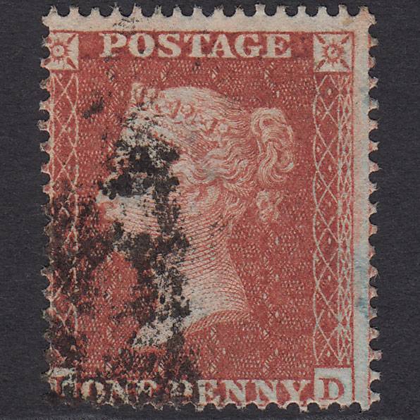 GB QV 1855 1d Red-brown (Plate 4) SG21-C4(1) ID FU