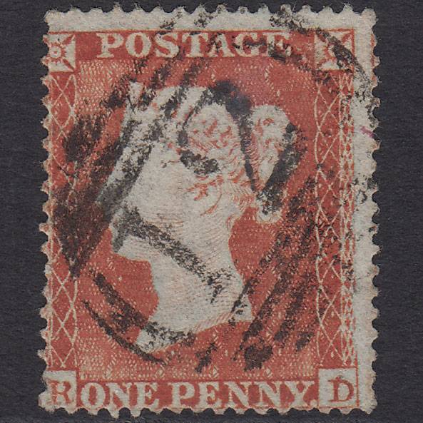 GB QV 1854 1d Yellow-brown (Plate 189) SG18-C1(2) RD PU Altrincham 12 Tear