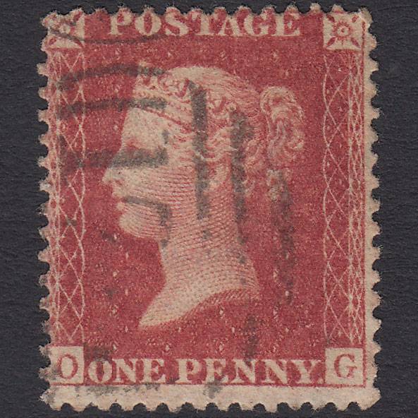 GB QV 1857 1d Rose-red (Plate 59) SG40-C10(1) OG FU