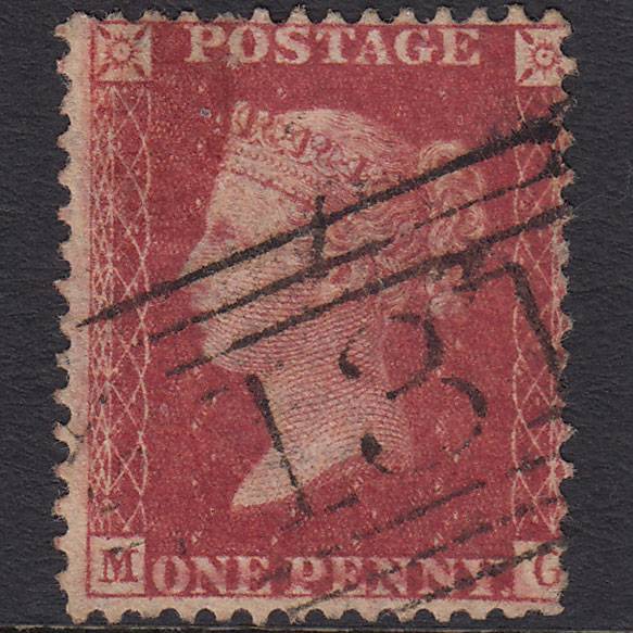 GB QV 1857 1d Rose-red (Plate 59) SG40-C10(1) MG FU Edinburgh 131