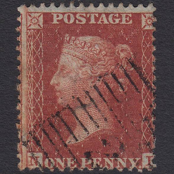 GB QV 1855 1d Red-brown (Plate 9) SGC6(1) NI GU Scotland Misperf