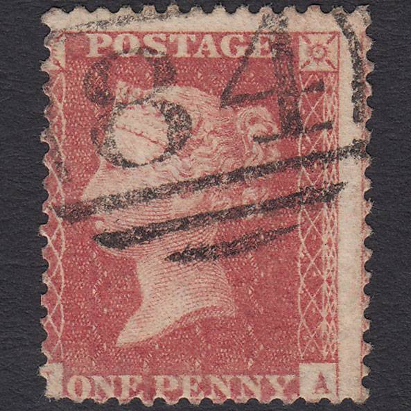 GB QV 1857 1d Rose-red SG40-C10(1) ?a FU Canterbury 84 Misperf