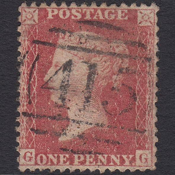 GB QV 1857 1d (Plate 60) SG40-C10(1) GG FU Kidderminster 415 Well Centred