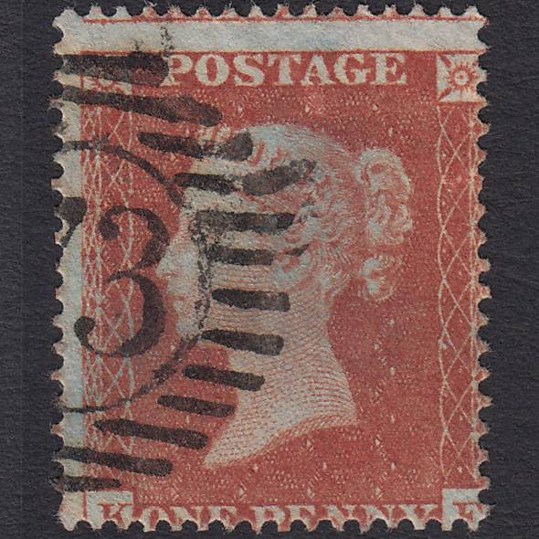 GB QV 1854 1d Red-brown SG17-C1(1) K? FU Large Misperf