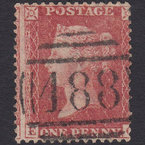 GB QV 1857 1d Rose-red (Plate 43) SG40-C10(1) EC FU Lynn 488 Large Misperf