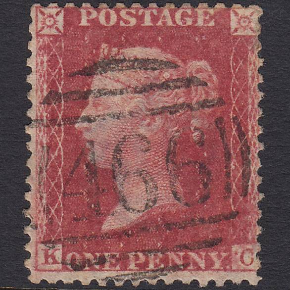 GB QV 1857 1d Rose-red (Plate 61) SG40-C10(1) KC GU Liverpool 466
