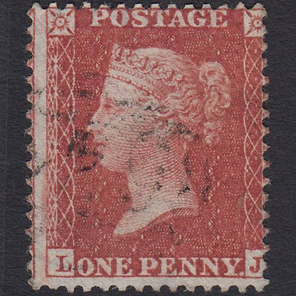 GB QV 1855 1d Brick-red (Plate 11) SG24-C3(6) LJ VFU Light Cancel Misperf