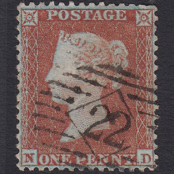 GB QV 1855 1d Plate R4 SG22-C2(1) Framed Reverse ND FU London Well Centred