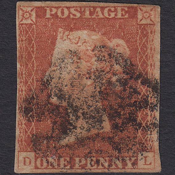 GB QV 1841 1d Red-brown (Plate 25) SG8-B1(1) DL GU 4 Margins Maltese Cross