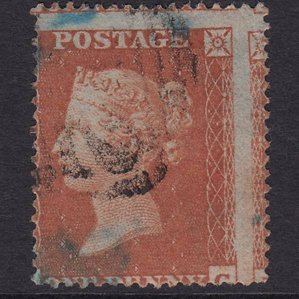 GB QV 1854 1d Red-Brown SG17-C1(1) GU Large Misperf
