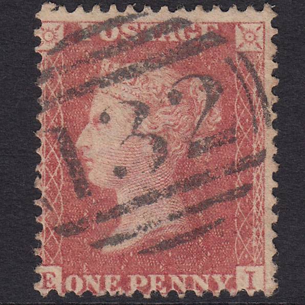 GB QV 1857 1d Rose-Red Plate 39 SG40-C10(1) EI FU Brighton 132