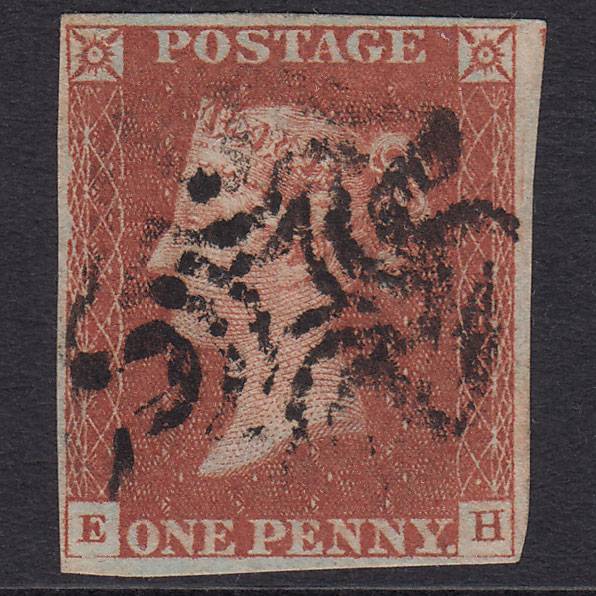 GB QV 1841 1d Red-Brown Plate 33 SG8-B1(1) EH FU 4 Margins Maltese Cross