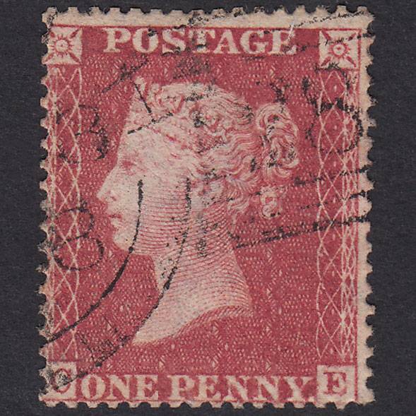 GB QV 1857 1d Rose-Red Plate 58 SG36-C11 CE FU Perth 280 Experimental