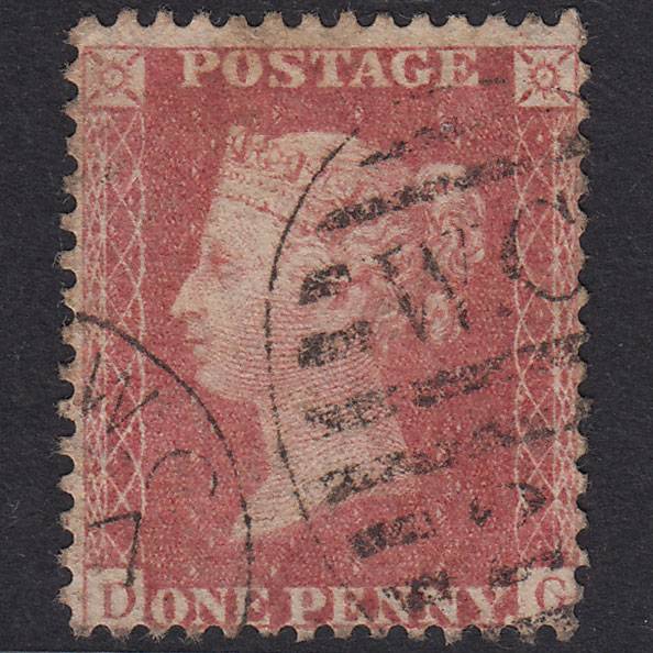 GB QV 1857 1d Rose-Red Plate 61 SG40-C10(1) DG GU London D&S Cancel