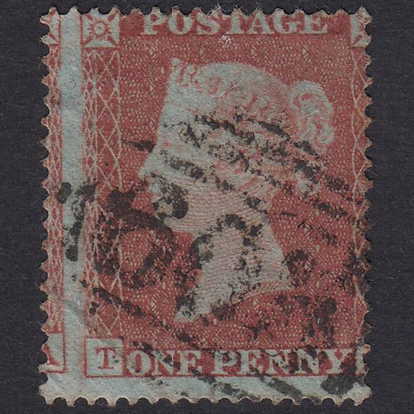 GB QV 1854 1d Red-Brown Plate 173 SG17-C1(1) TB GU Large Misperf