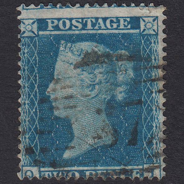GB QV 1854 2d Deep Blue Plate 4 SG19-F1(1) QI PU Print Flaw Micro Tears