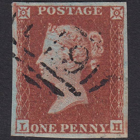 GB QV 1841 1d Red-Brown Plate 138 SG8-B2(1) LH VFU 4 Good Margins
