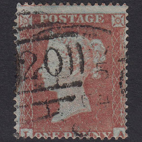 GB QV 1854 1d Red-Brown SG17-C1(1) ?A FU Plymouth 620 Spoon