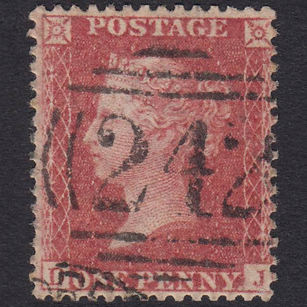 GB QV 1857 1d Rose-Red Plate 57 SG40-C10(1) DJ FU Derby 242