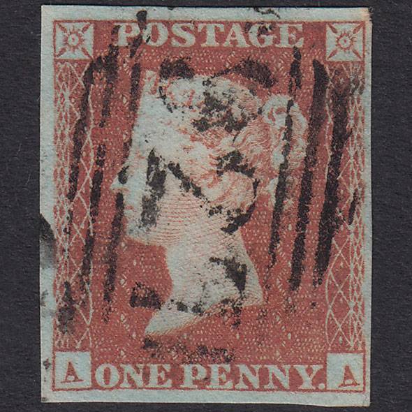 GB QV 1841 1d Plate 93 SG8-B1(1) AA FU Missing Imprimatur 4M Yarmouth 927