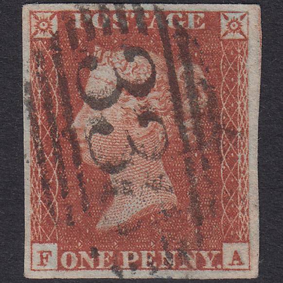 GB QV 1841 1d Red-Brown Pl 71 SG8-B1(1) FA FU 4M Harrogate Special 338 Pmk