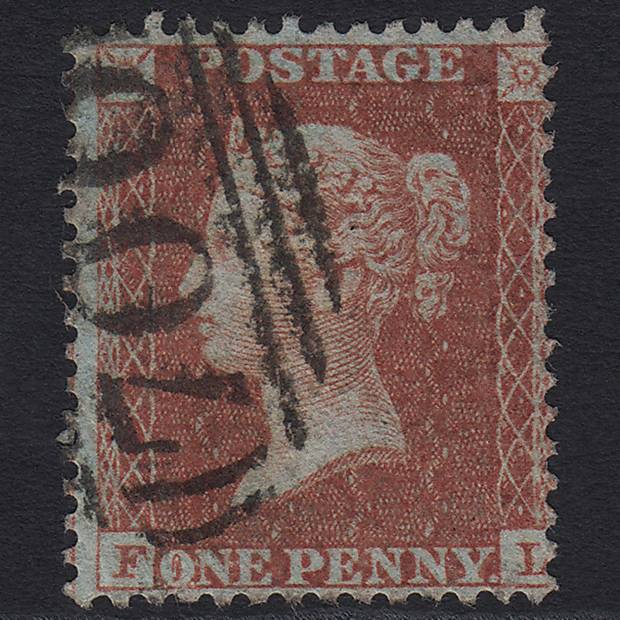 GB QV 1855 1d Red-brown (Plate 17) C6(1) FL GU Sheffield 700