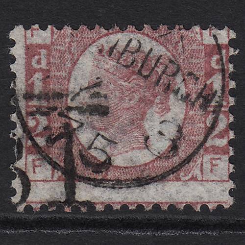 GB QV 1870 1/2d Rose-red (Plate 5) SG48-G4 FF FU Edinburgh CDS
