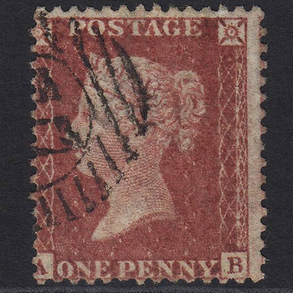 GB QV 1857 1d Rose-red SG40-C10(1) AB FU London D&S Cancel
