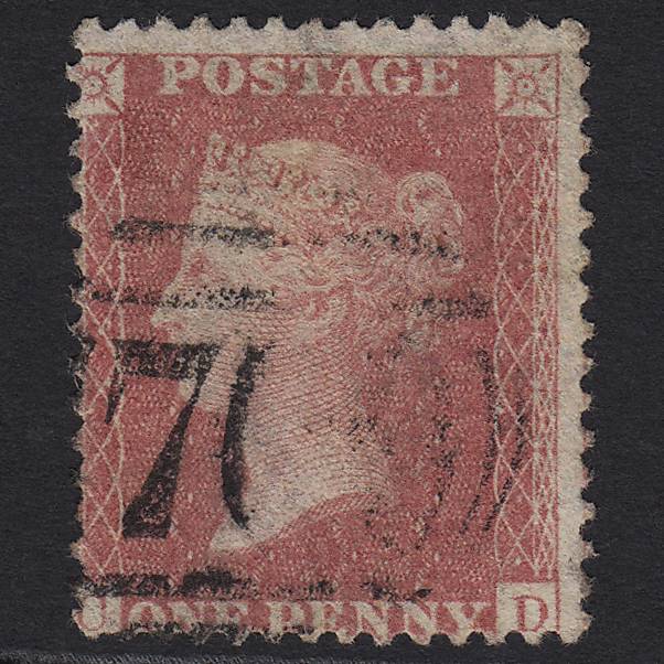 GB QV 1857 1d Pale Rose (Plate 39) SG39-C10(3) CD GU