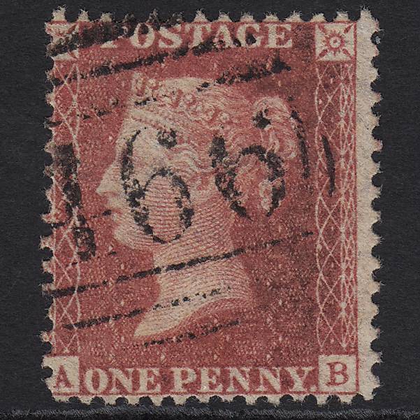 GB QV 1857 1d Rose-red SG40-C10(1) AB GU Liverpool 466