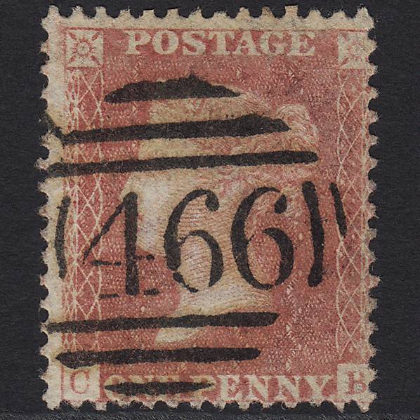 GB QV 1857 1d Rose-red (Plate 44) SG40-C10(1) CB FU Liverpool 466 Spoon