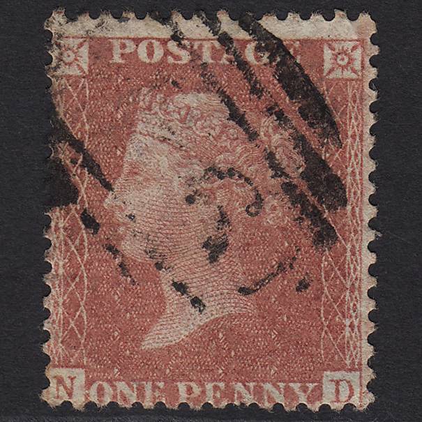 GB QV 1856 1d Red-brown (Plate 32) SG29-C8(1) ND GU