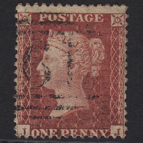 GB QV 1857 1d Rose-red (Plate 27) SG40-C10(1) JJ GU Misperf