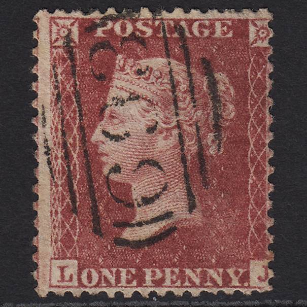 GB QV 1857 1d Rose-red (Plate 46) SG40-C10(1) LJ GU Scarborough 693 Misperf